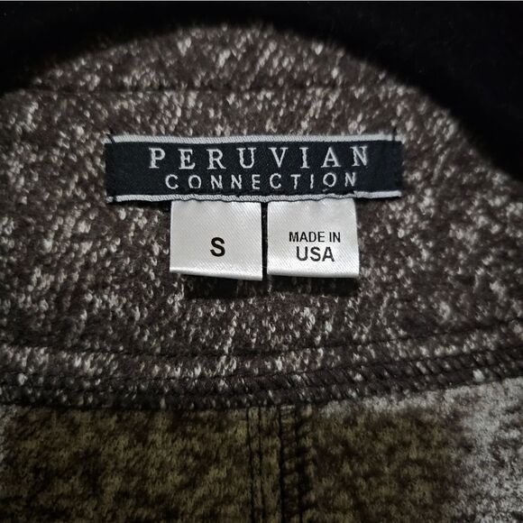 SOLD!! PERUVIAN CONNECTION Biella Cropped Wool Blend Jacket Blazer - Size Small - Picture 9 of 10